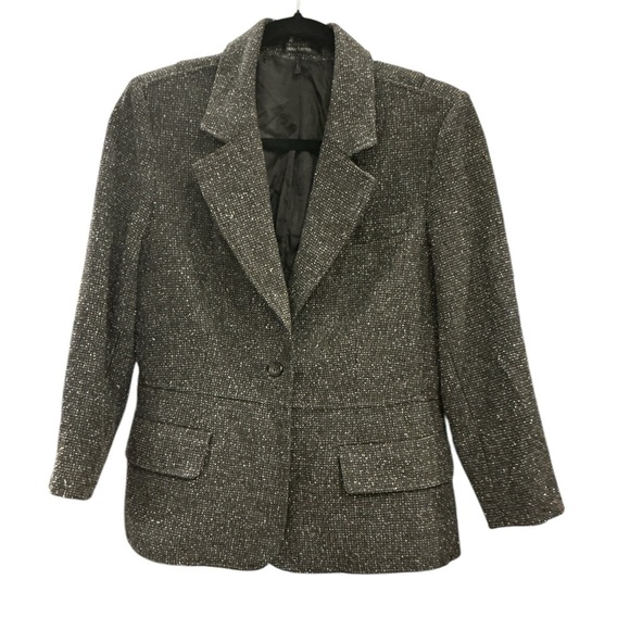 Daisy Fuentes Charcoal Tweed Blazer size 10 - Picture 7 of 10